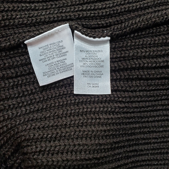 Jones NY Dark Brown Bell Sleeve Cardigan - Picture 5 of 5